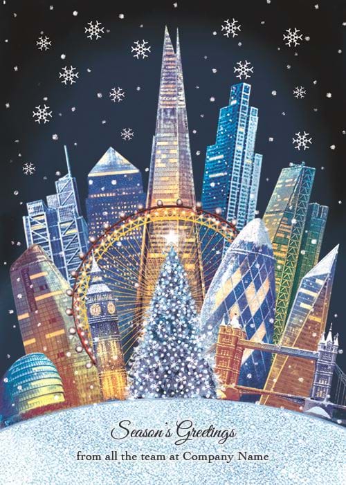 Iconic London Landmarks - Front Personalised Christmas Card
