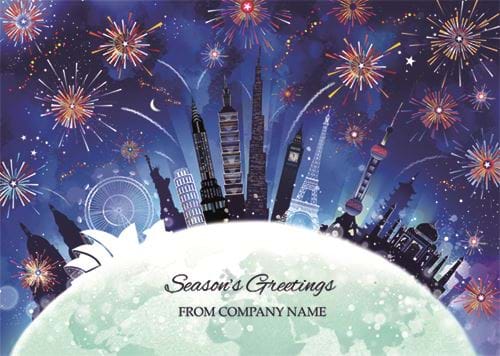 International Montage - Front Personalised Christmas Card