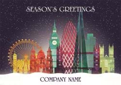 London Landmarks - Front Personalised Christmas Card