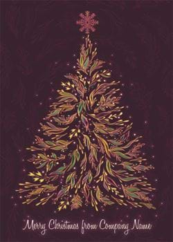 Lustre Tree - Front Personalised Christmas Card