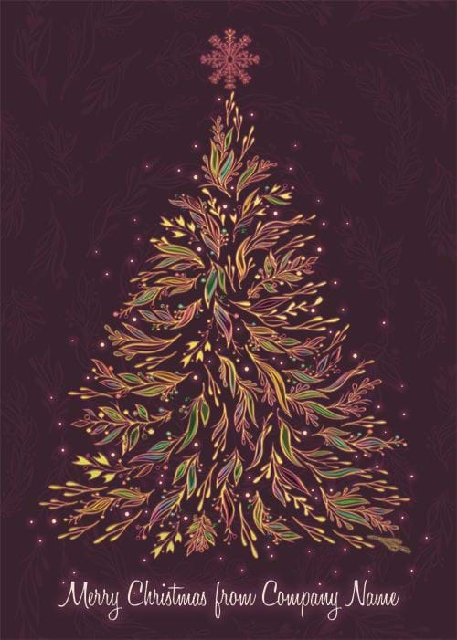 Lustre Tree - Front Personalised Christmas Card