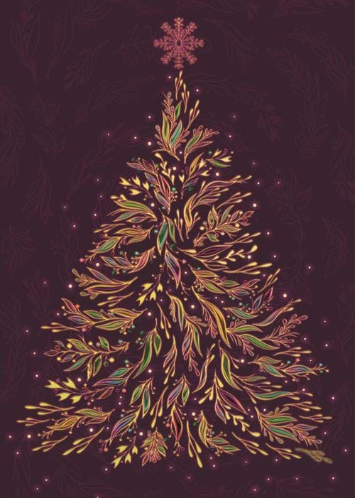 Lustre Tree - Personalised Christmas Card