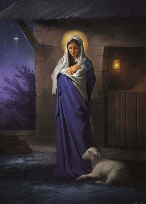 Mary and Child - Personalised Christmas Card