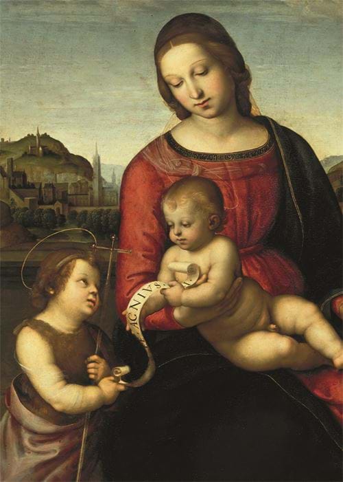 Mary with the Child and John the Baptist - Personalised Christmas Card