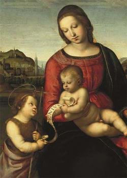 Mary with the Child and John the Baptist - Personalised Christmas Card