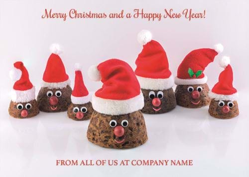 Merry Pudmas! - Front Personalised Christmas Card