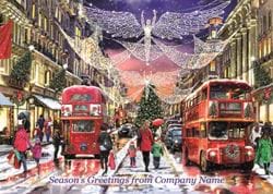 Regent Street at Christmas - Front Personalised Christmas Card