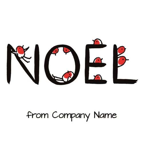 Robin Noel - Front Personalised Christmas Card