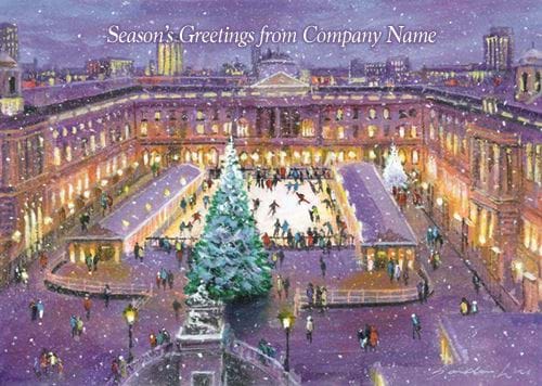 Skating at Somerset House - Front Personalised Christmas Card
