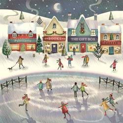 Skating on a Frozen Lake - Personalised Christmas Card