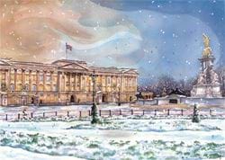 Snowfall over Buckingham Palace - Personalised Christmas Card