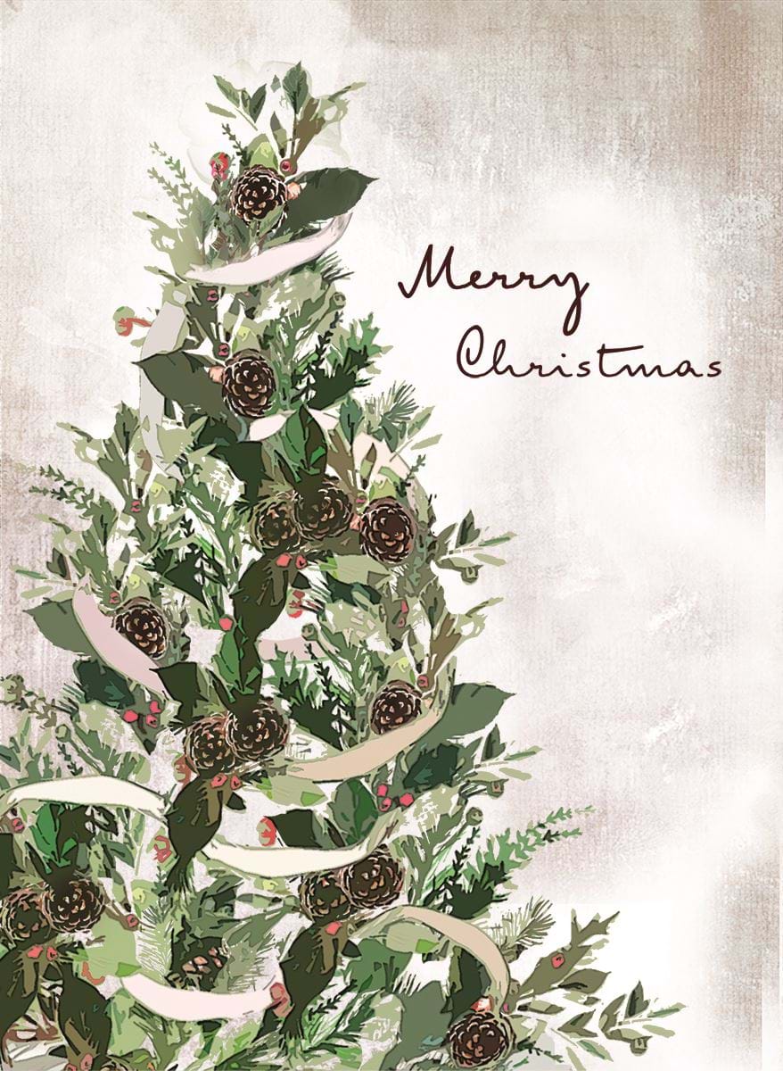Stylised Tree - Personalised Christmas Card