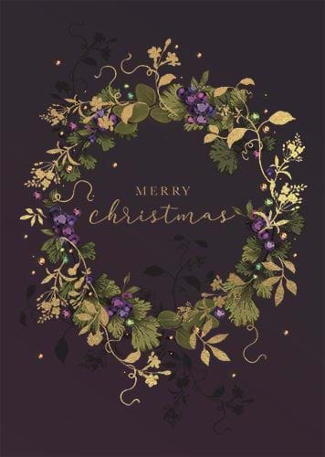 Stylised Wreath - Personalised Christmas Card