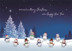Teamwork Snowmen - Personalised Christmas Card