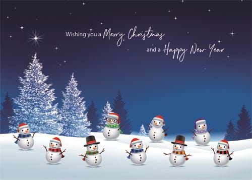 Teamwork Snowmen - Personalised Christmas Card