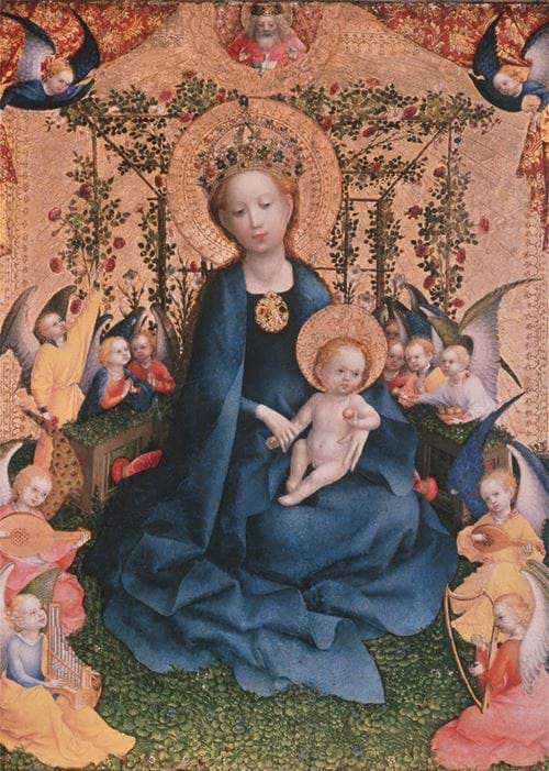 Virgin in the Rose Bower - Personalised Christmas Card