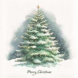 Watercolour Tree - Personalised Christmas Card