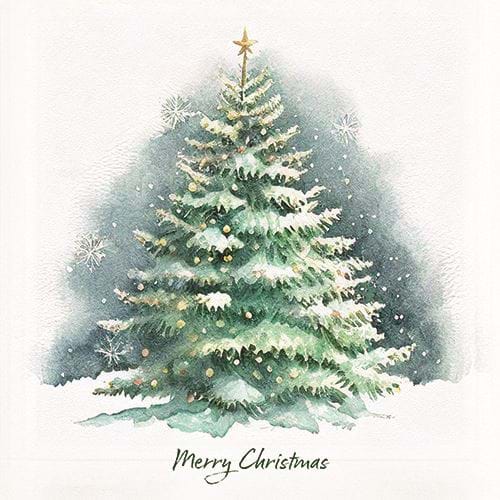 Watercolour Tree - Personalised Christmas Card