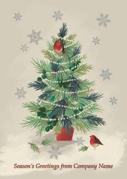 Festive Tree - Front Personalised Christmas Card