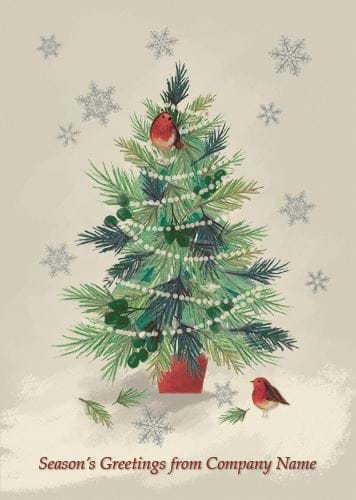 Festive Tree - Front Personalised Christmas Card