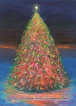 Glowing Tree - Front Personalised Christmas Card