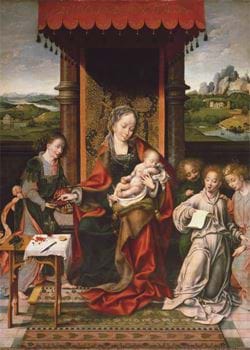 Virgin and Child with Angels - Personalised Christmas Card