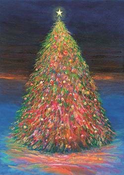 Glowing Tree - Personalised Christmas Card