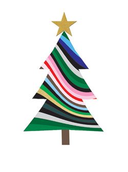 Colourful Tree Mini Christmas Cards - Pack of 10