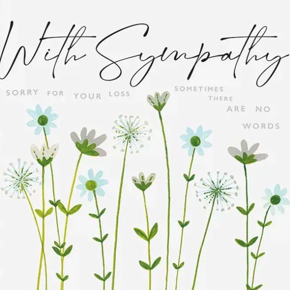 Row of Flowers Sympathy Card