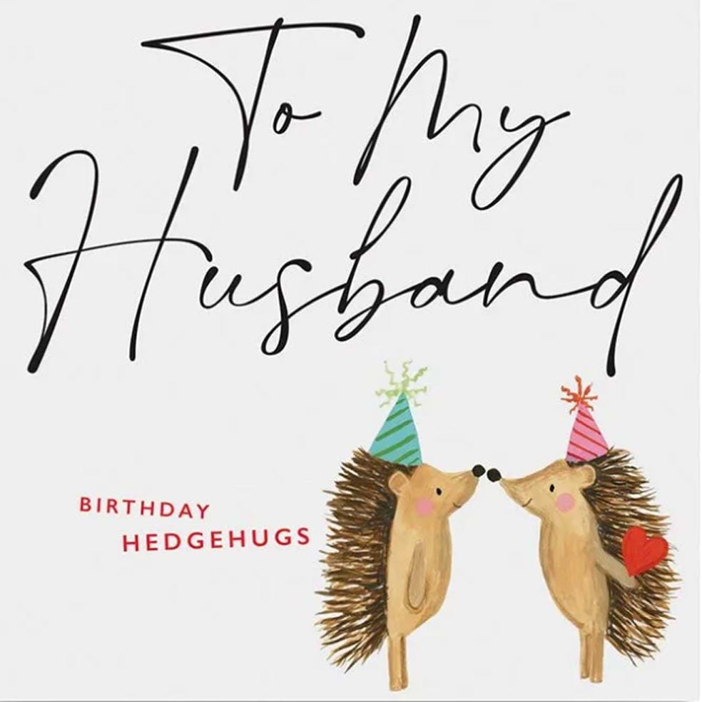 Hedgehugs Husband Birthday Card