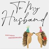 Hedgehugs Husband Birthday Card