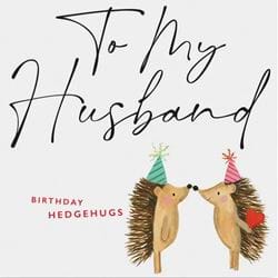 Hedgehugs Husband Birthday Card