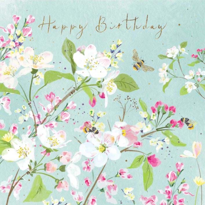 Apple Blossom Birthday Card