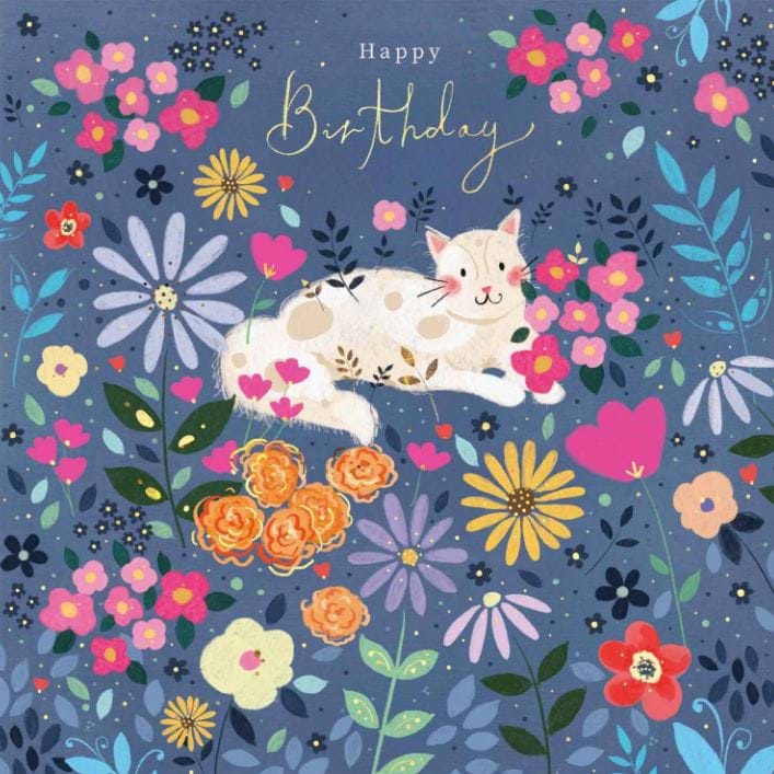 Cat Garden Birthday Card