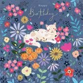 Cat Garden Birthday Card