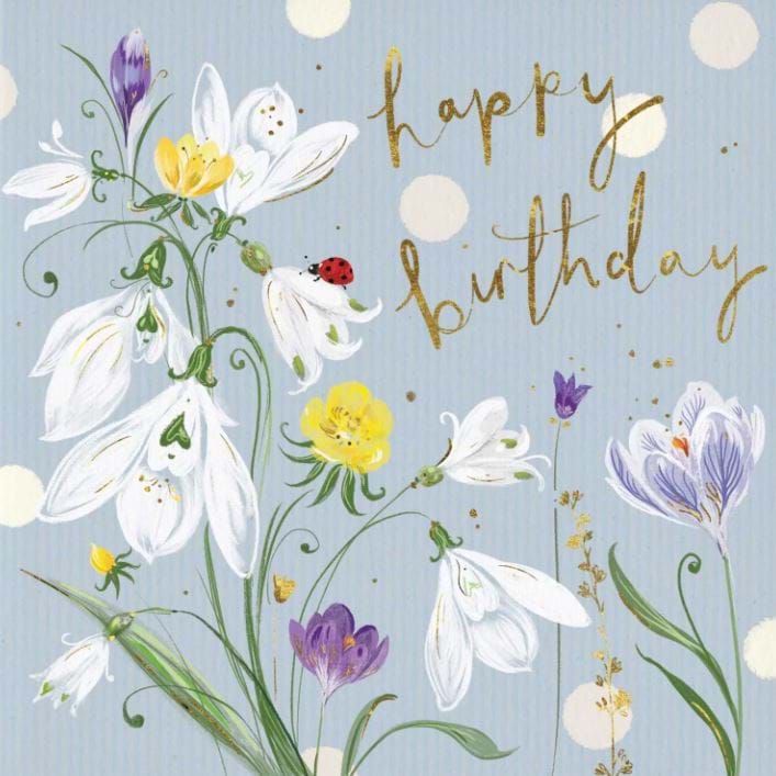 Spring Snowdrops Birthday Card