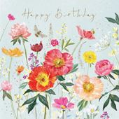 Bright Summer Garden Birthday Card