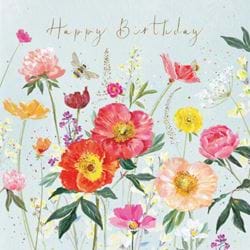Bright Summer Garden Birthday Card