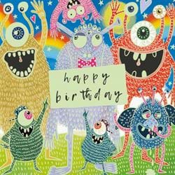 Monsters Glow In The Dark Birthday Card
