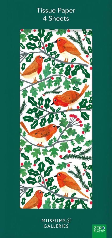 Robins & Holly Christmas Tissue Paper