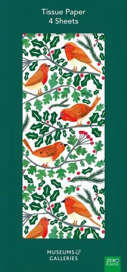 Robins & Holly Christmas Tissue Paper