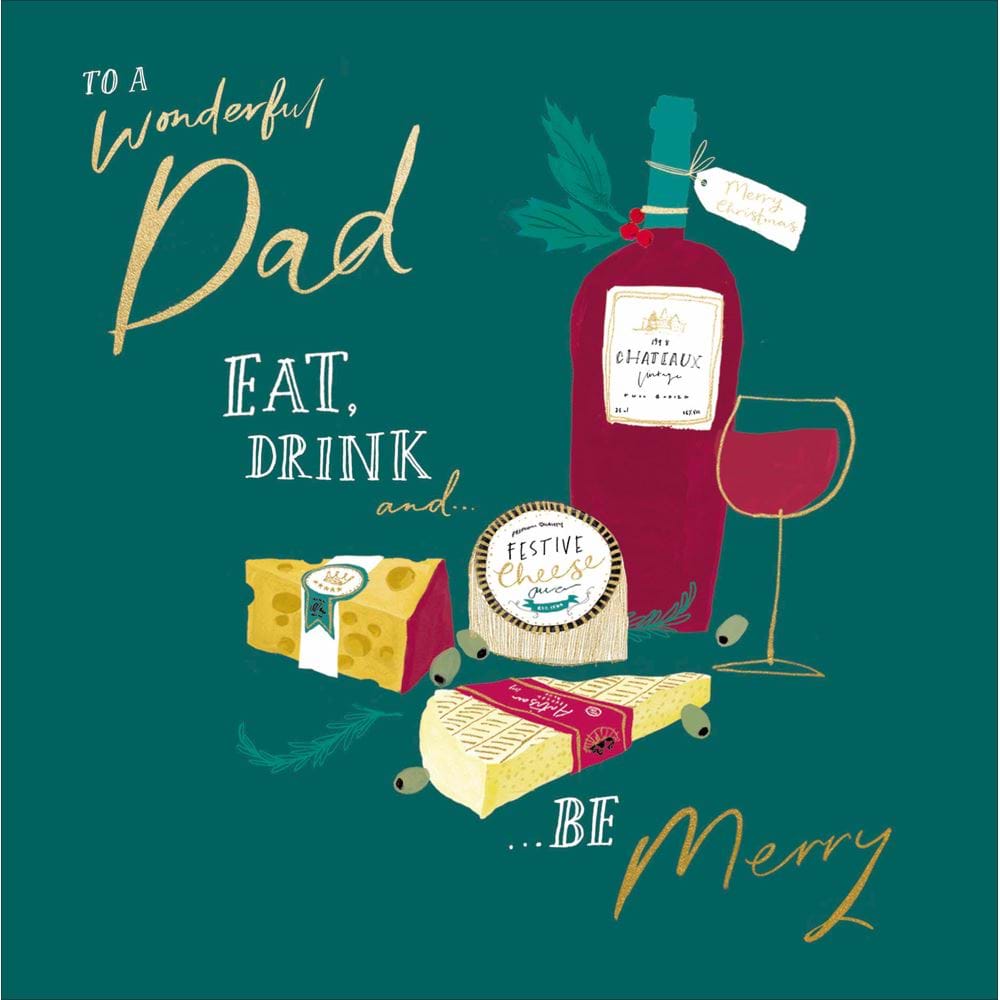 Wine and Cheese Dad Christmas Card