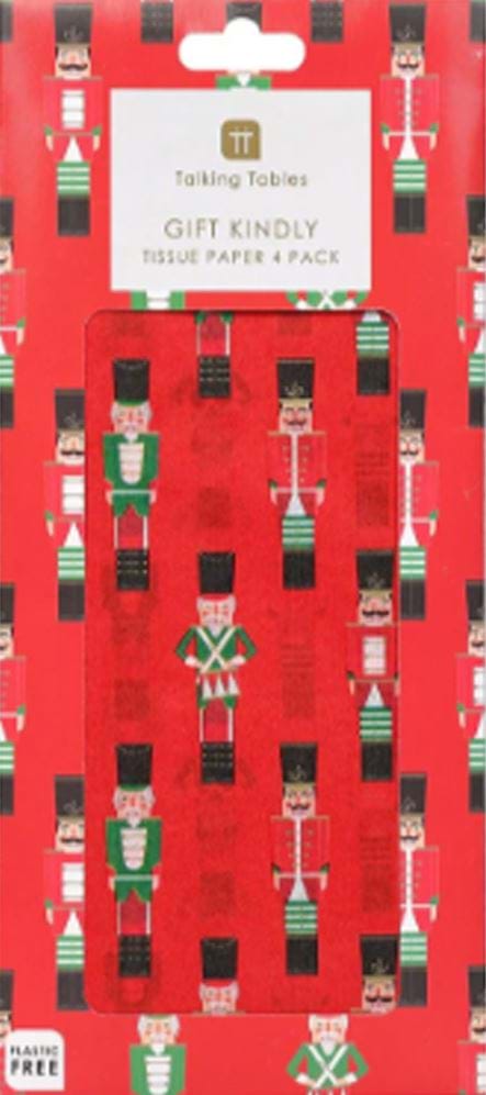 Nutcracker Red Christmas Tissue Paper - 4 Sheets