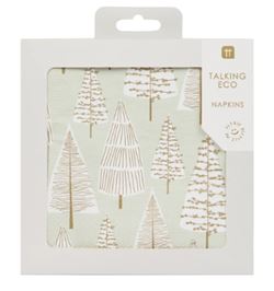 Gold Christmas Tree Napkins - 20 Pack