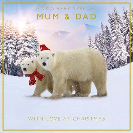 Polar Bears Mum & Dad Christmas card