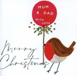 Robin Mum and Dad Christmas Card