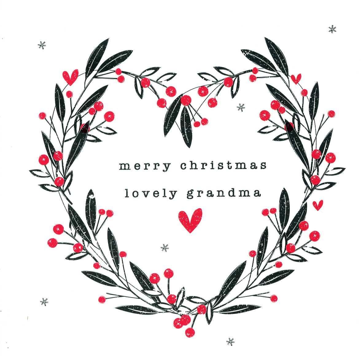 Wreath Grandma Christmas Card