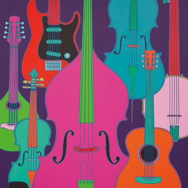 Percussion and Strings Greeting Cards - Pack of 6