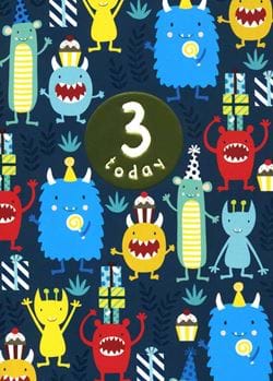 Monsters 3rd Birthday Card