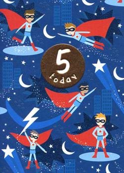 Superhero 5th Birthday Card